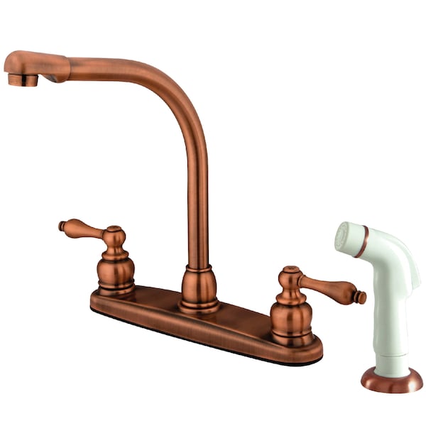 Victorian Centerset Kitchen Faucet, Antique Copper